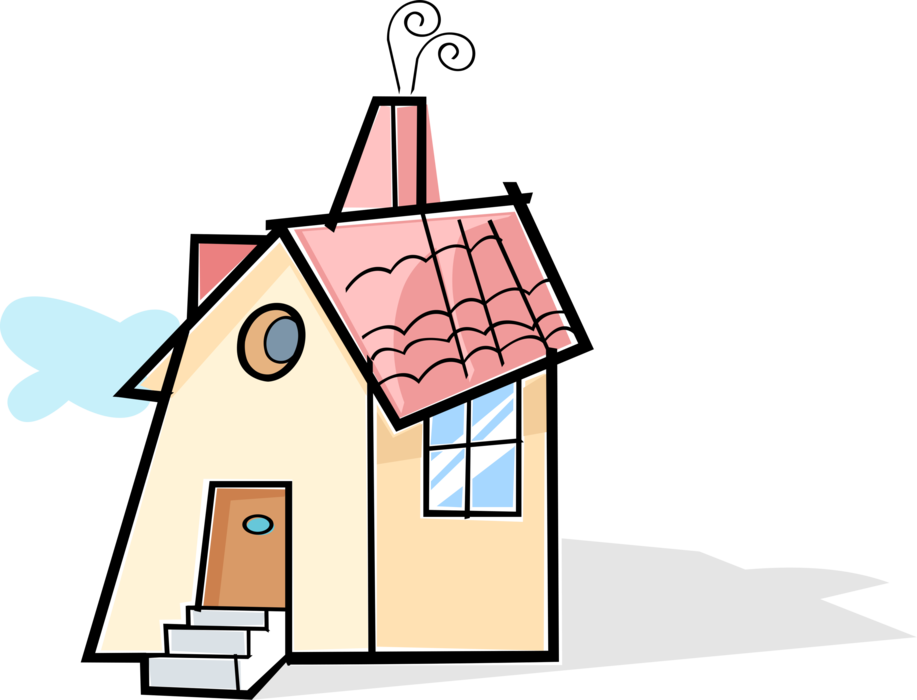Vector Illustration of House Family Home Residence Dwelling