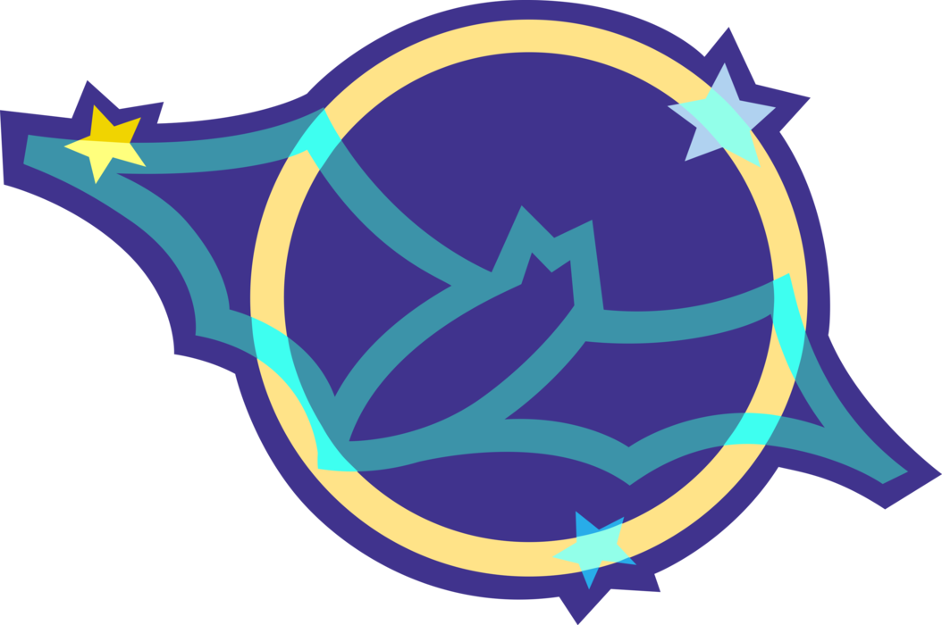 Vector Illustration of Flying Bat with Moon and Stars