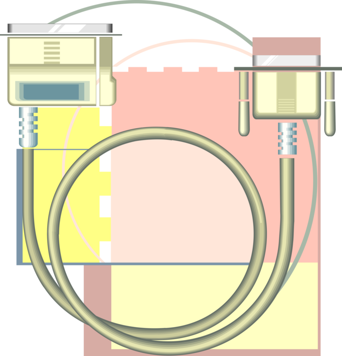 Vector Illustration of Computer Peripheral Connection Cables