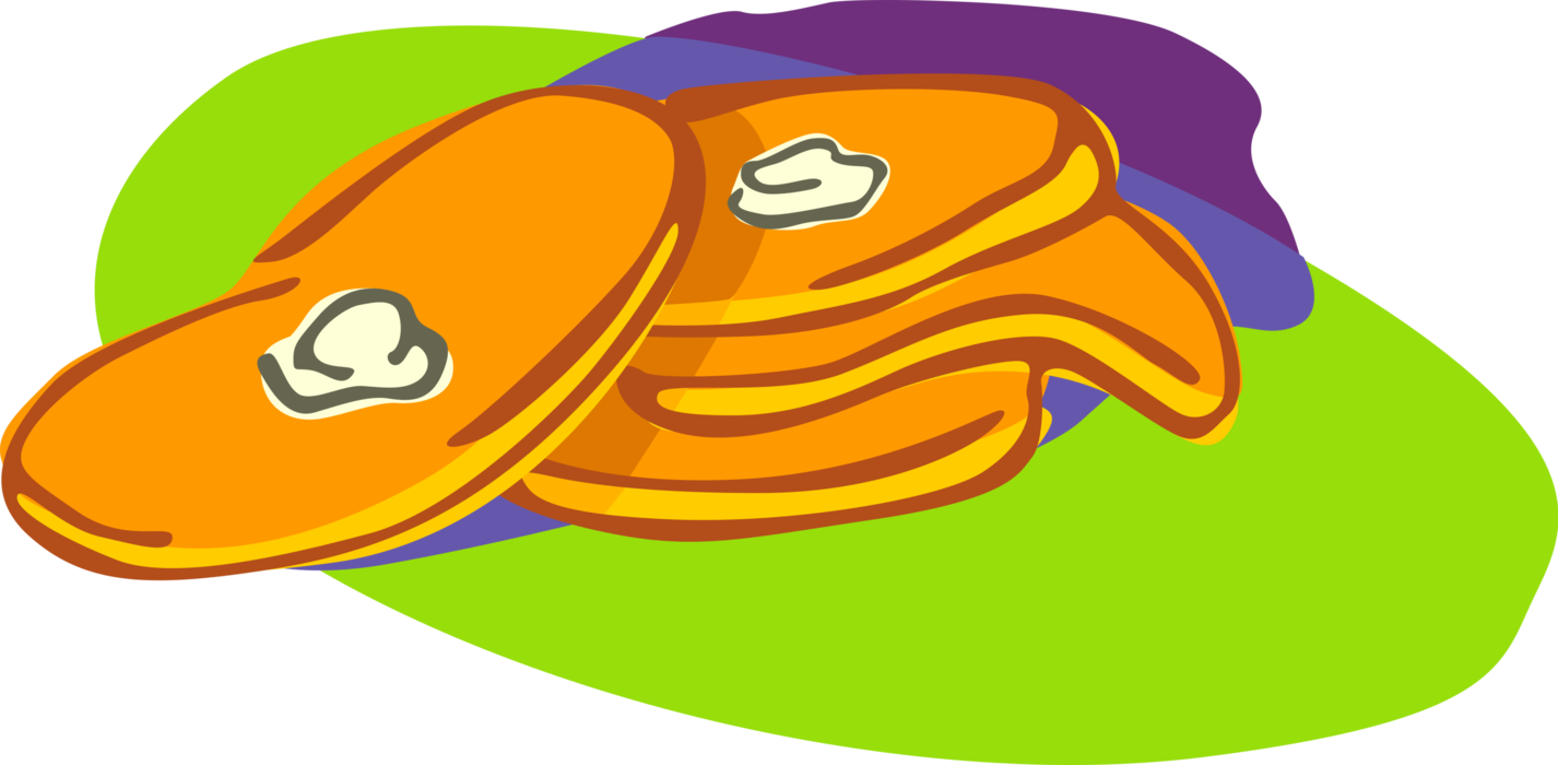 Vector Illustration of Breakfast Pancakes or Flapjacks with Butter