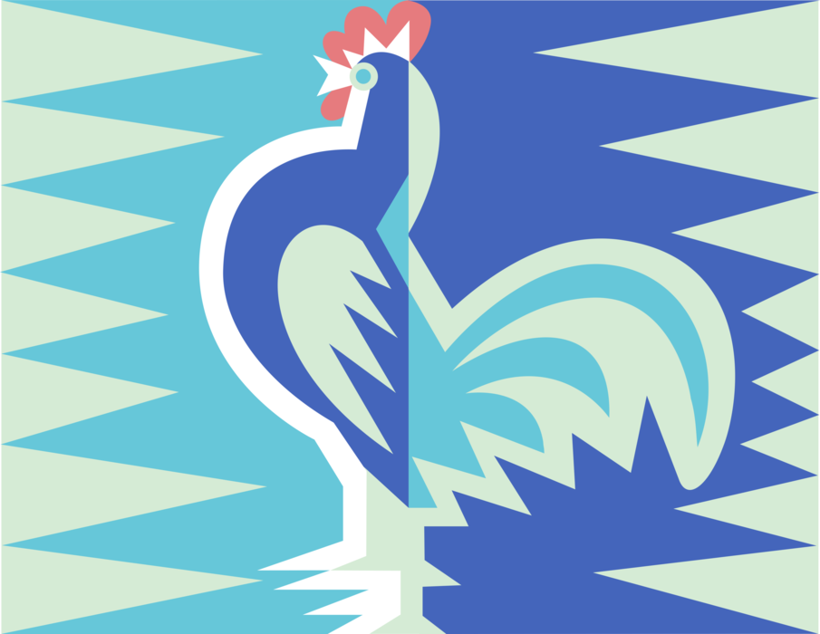 Vector Illustration of Male Chicken Rooster or Cockerel Symbol