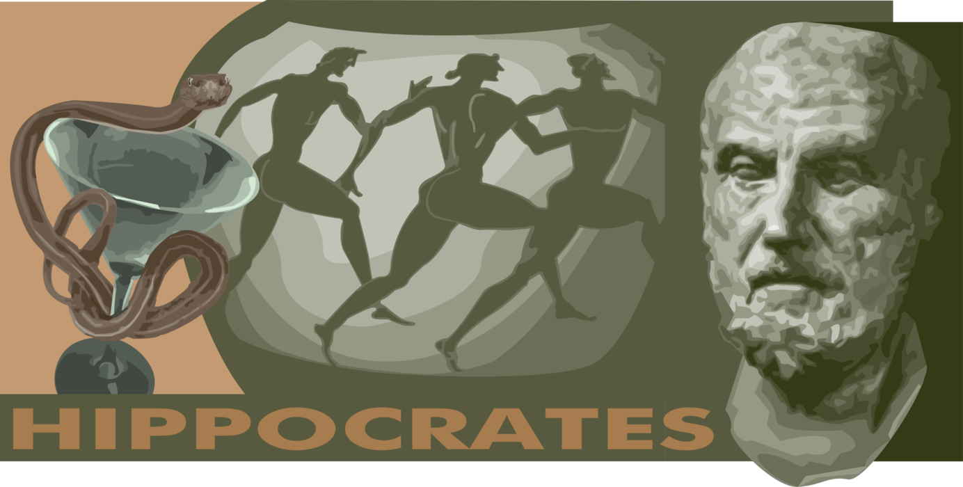 Vector Illustration of Hippocrates, Classical Greece Greek Physician Father of Western Medicine