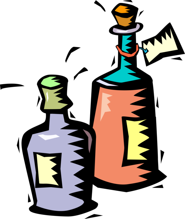 Vector Illustration of Bottles of Wine for Sale
