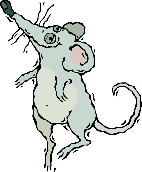 Vector Illustration of Rodent Rat wants Pizza