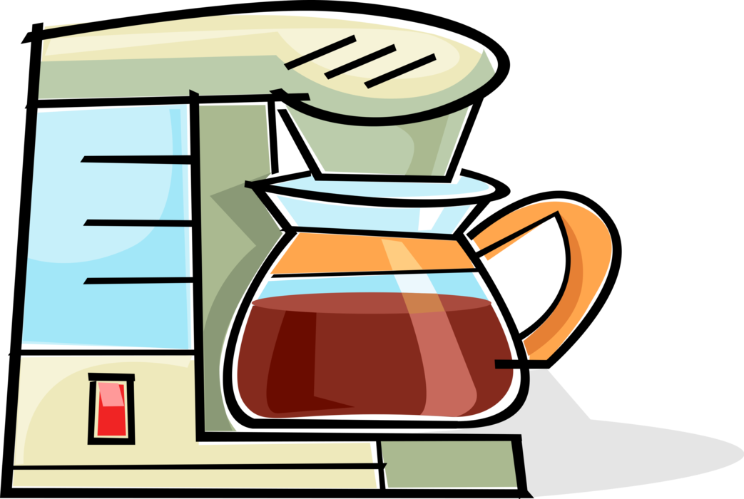 Vector Illustration of Kitchen Coffee Pot, Coffeemaker, Coffee Maker or Coffee Machine