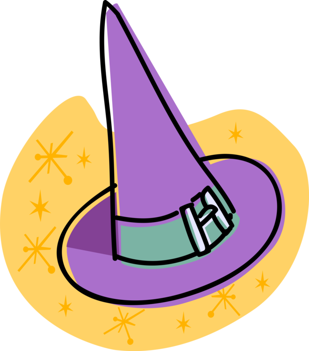 Vector Illustration of Halloween Sorceress Witch's Hat