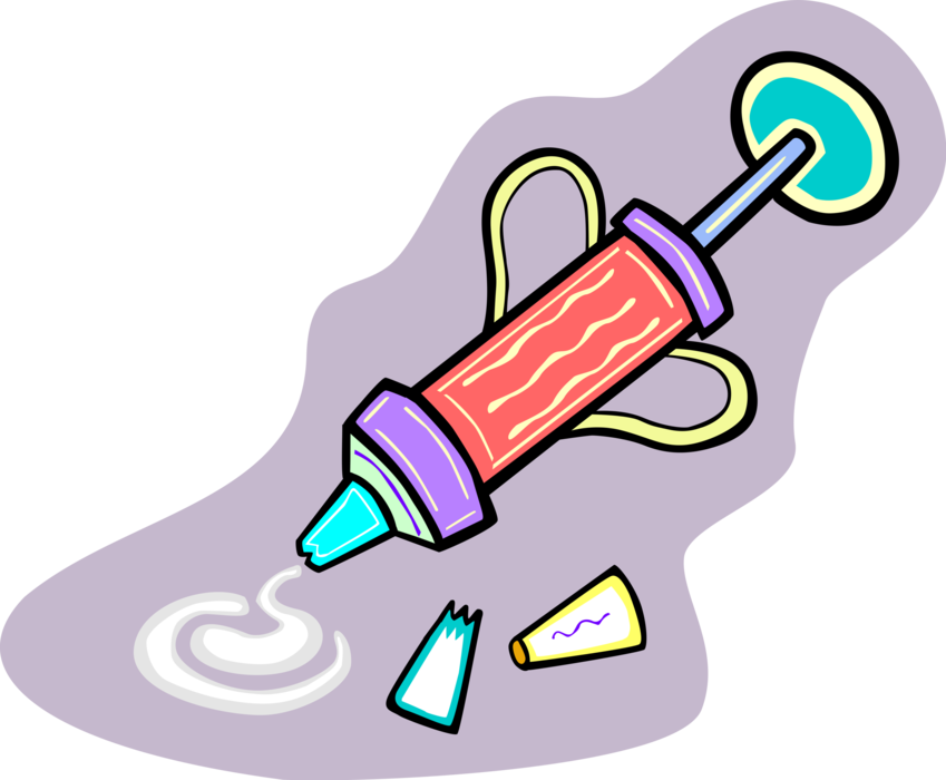 Vector Illustration of Cake Frosting and Decorating Tool with Icing Frosting