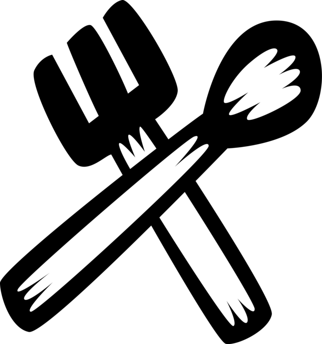 Vector Illustration of Eating Utensil Fork and Spoon