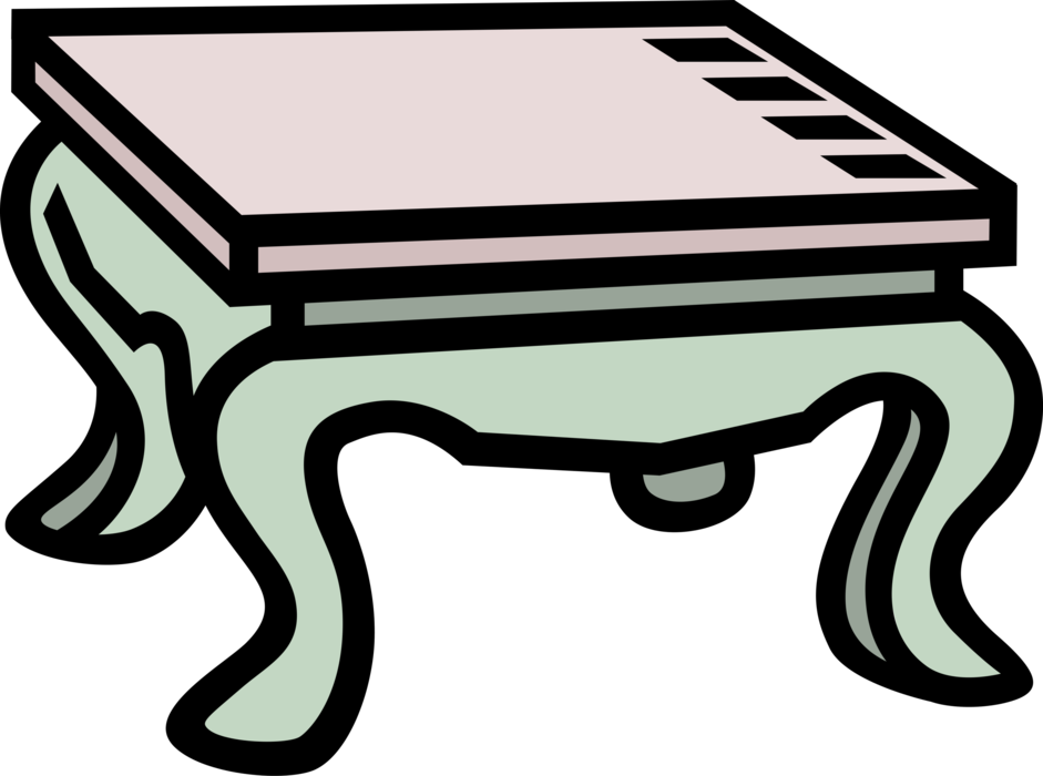 Vector Illustration of Living Room Coffee Table Furniture