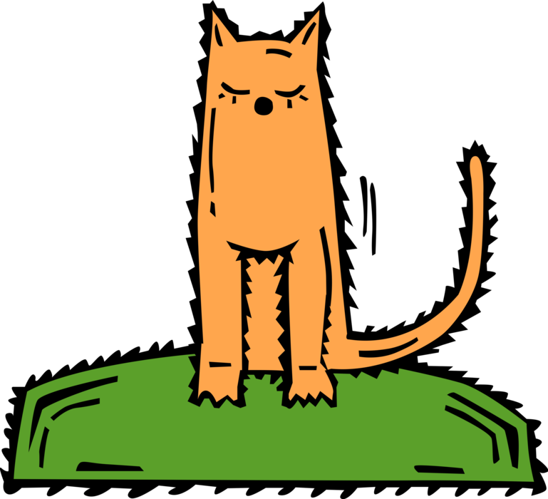 Vector Illustration of Domestic Housecat Kitten Cat Pussycat