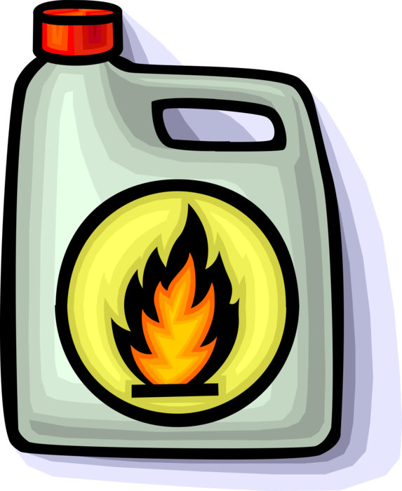 Vector Illustration of Flammable Combustible Liquid Material in Container