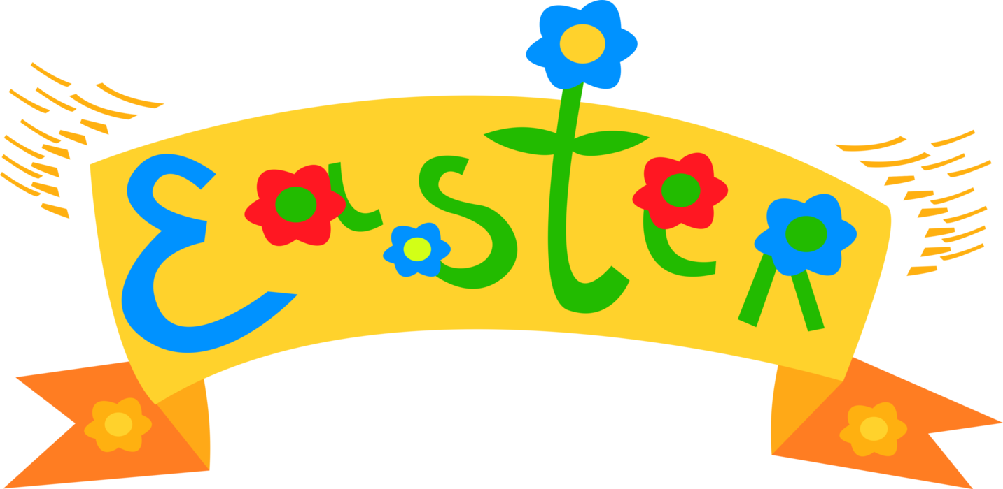 Vector Illustration of Easter Banner with Spring Flowers Celebrate Resurrection of Jesus Christ