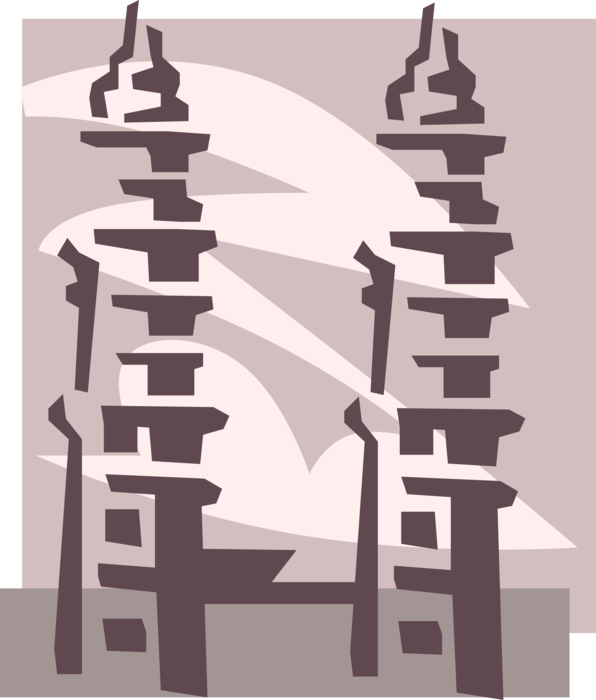 Vector Illustration of Islamic Mosque Minaret Towers