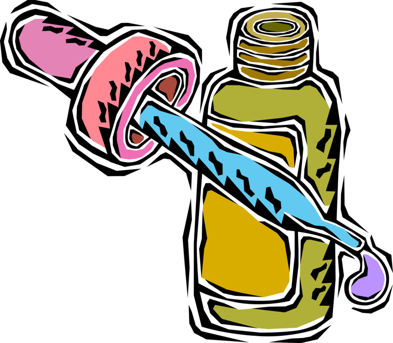 Vector Illustration of Medicine Dropper Delivers Liquid Medications Past the Taste Buds Efficiently