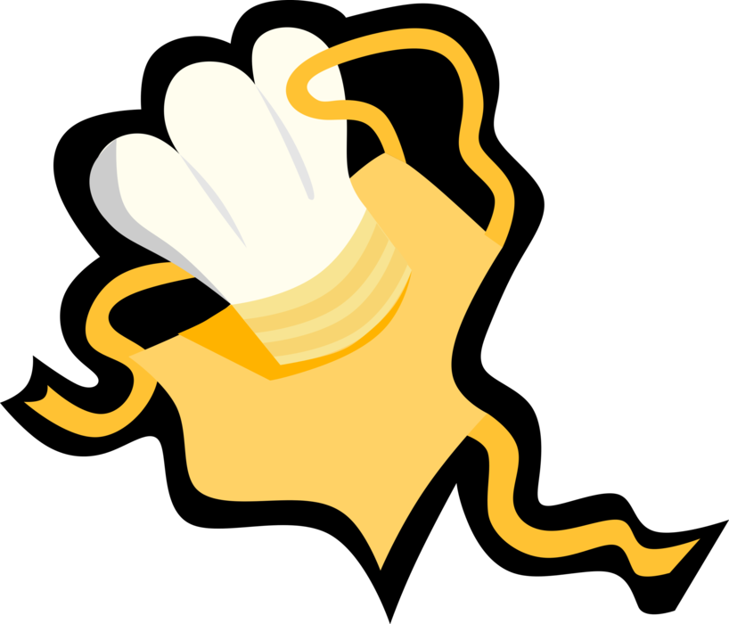 Vector Illustration of Baker's Baking Apron and Chef Hat