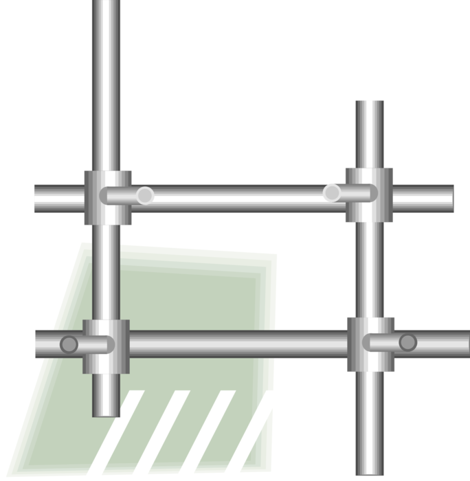 Vector Illustration of Scaffold Tubular Frame Temporary Structure used to Support Work Crew