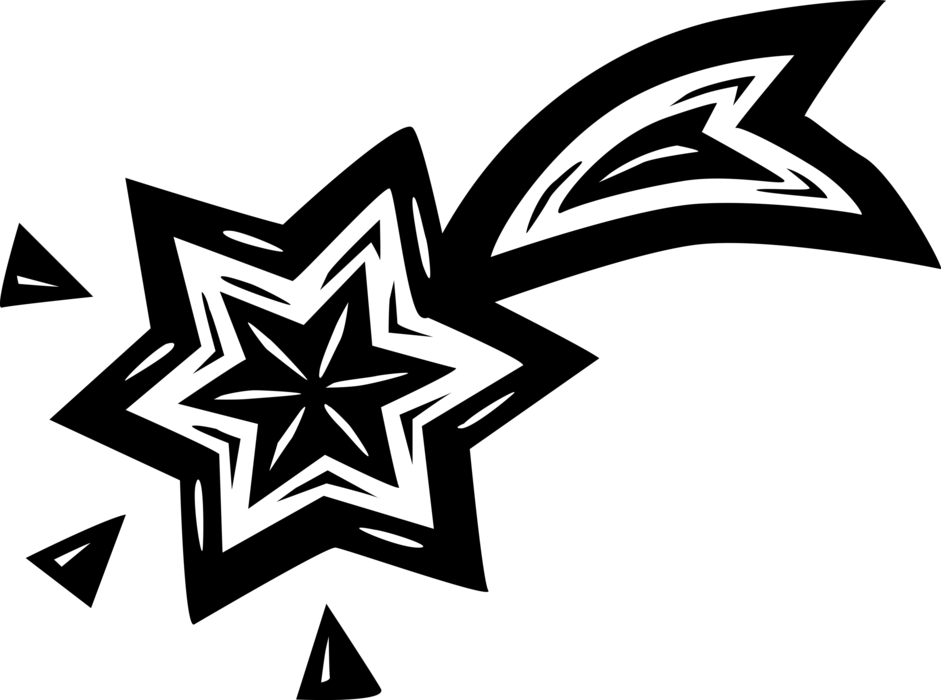 Vector Illustration of Star of Bethlehem Shooting Star