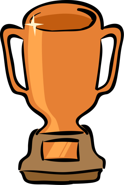 Vector Illustration of Winner's Trophy Recognizing Specific Achievement or Evidence of Merit