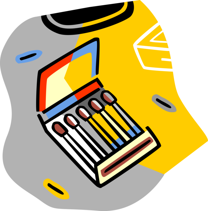 Vector Illustration of Friction Ignition Book of Matches