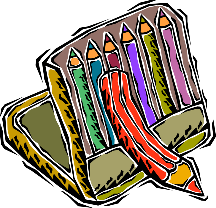 Vector Illustration of Graphite Pencil Writing or Drawing Crayons