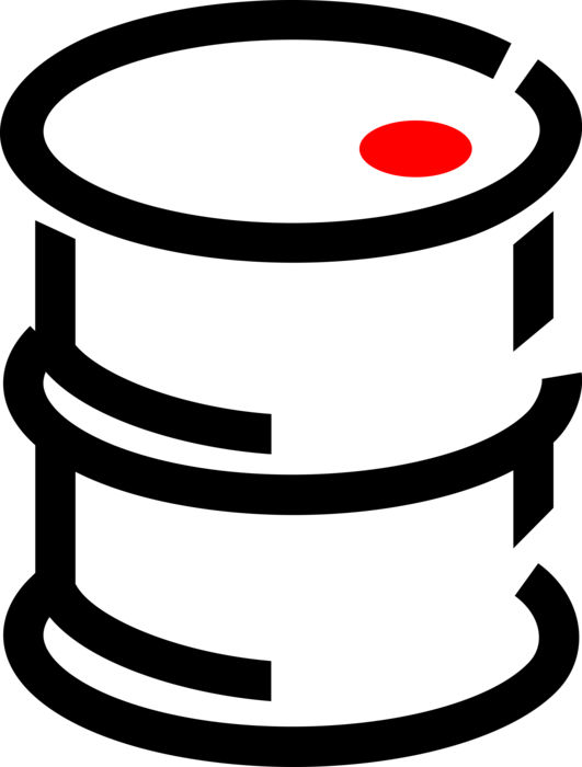 Vector Illustration of Crude Petroleum Oil Barrel or Oil Drum