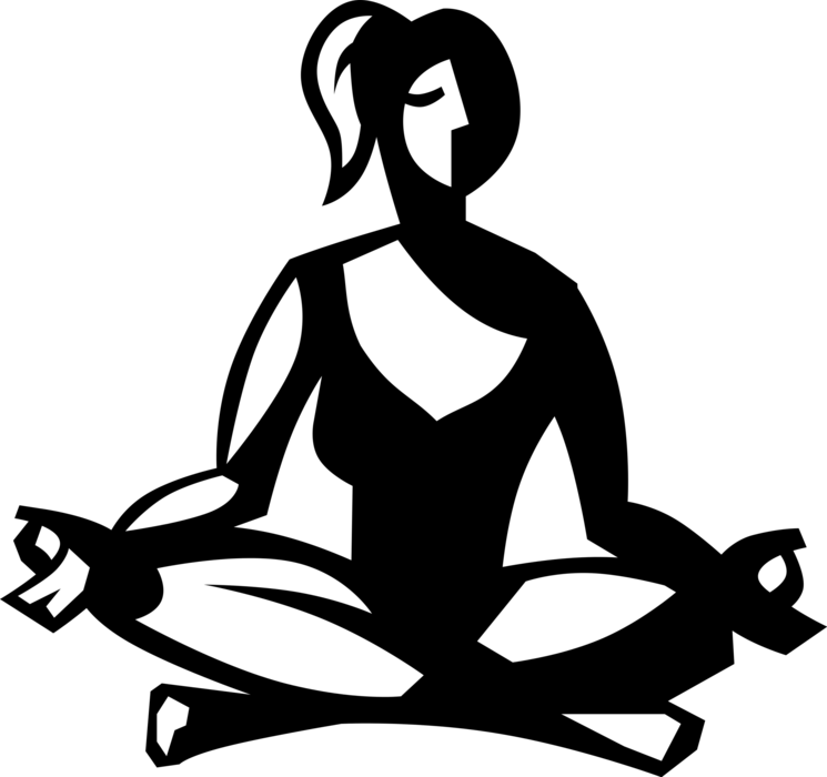Vector Illustration of Meditation and its Symbiotic Relationship to Yoga Exercise