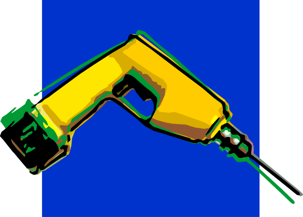 Vector Illustration of Cordless Electric Drill Power Tool