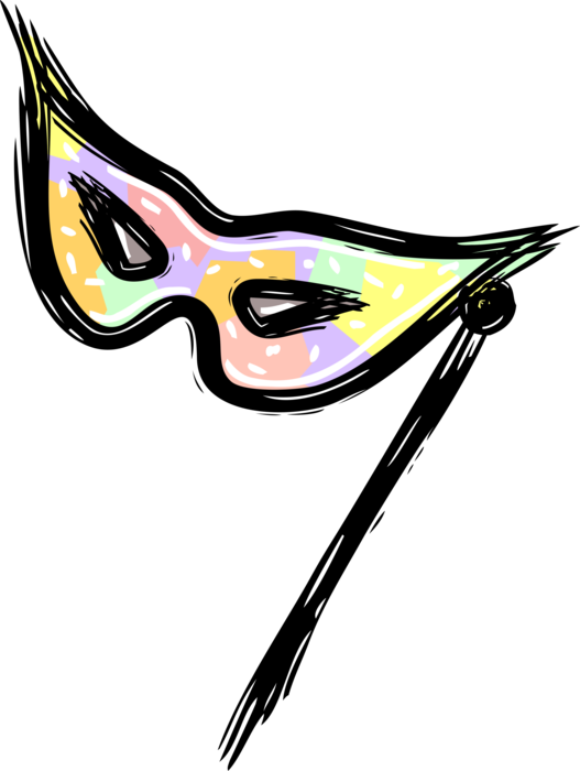 Vector Illustration of Masquerade Ball or Mardi Gras, Shrove Tuesday, or Fat Tuesday Costume Mask