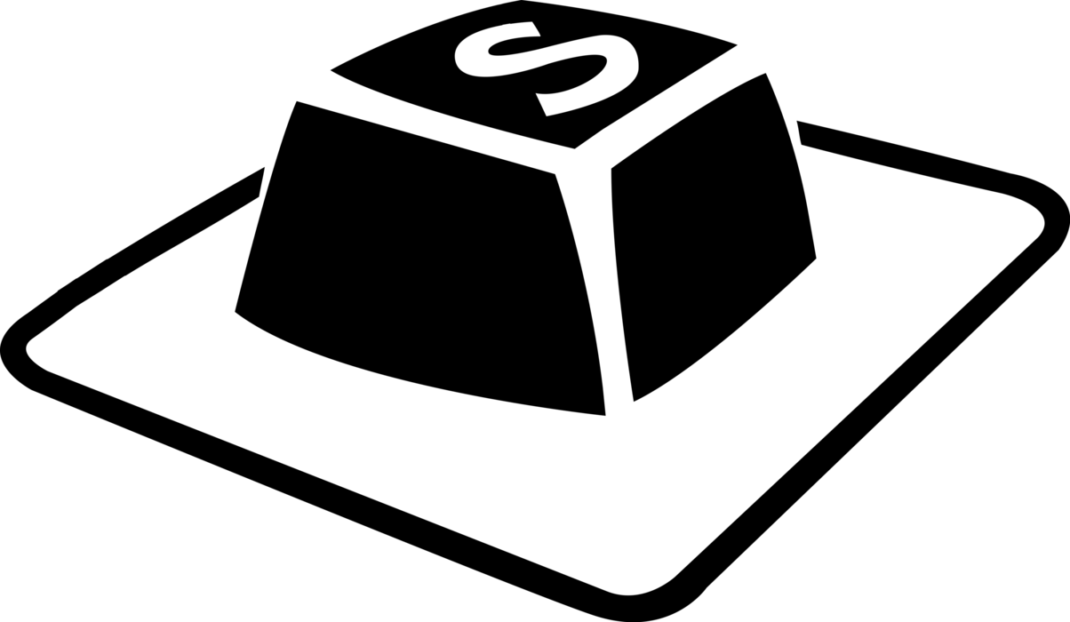 Vector Illustration of Computer Alphanumeric Data Input Keyboard Letter S Key