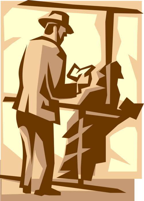 Vector Illustration of Man Reading Book