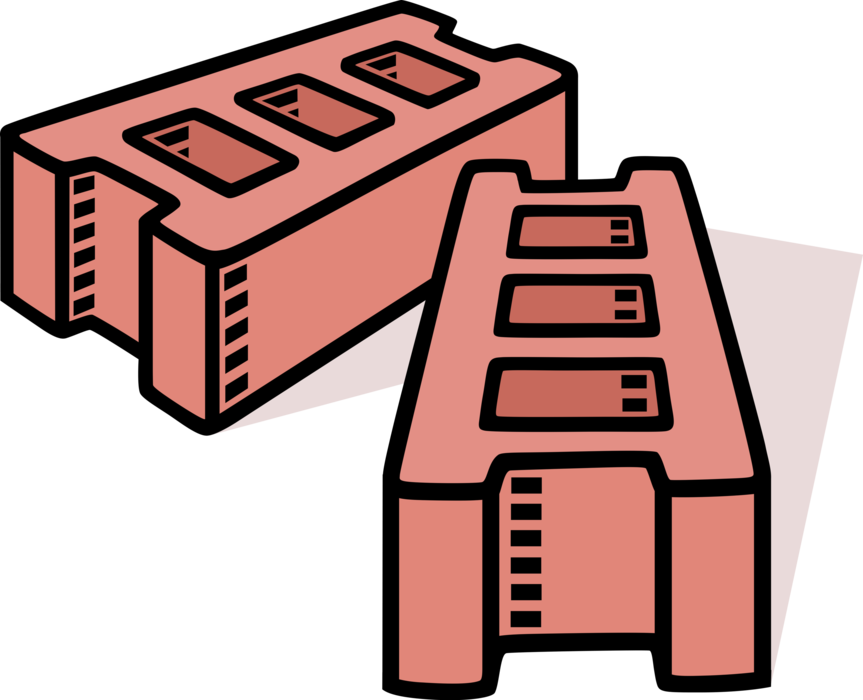 Vector Illustration of Masonry Cement Bricks used in Building Construction