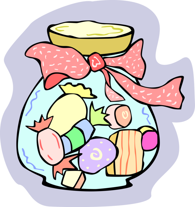 Vector Illustration of Jar of Candy Confectionery Treats