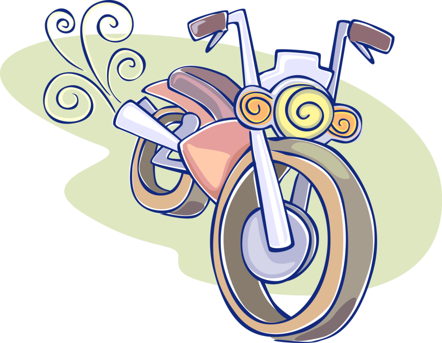 Vector Illustration of Motorcycle or Motorbike Motor Vehicle
