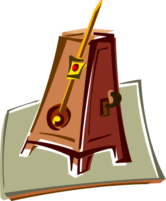 Vector Illustration of Musician's Metronome Helps Keep Steady Tempo