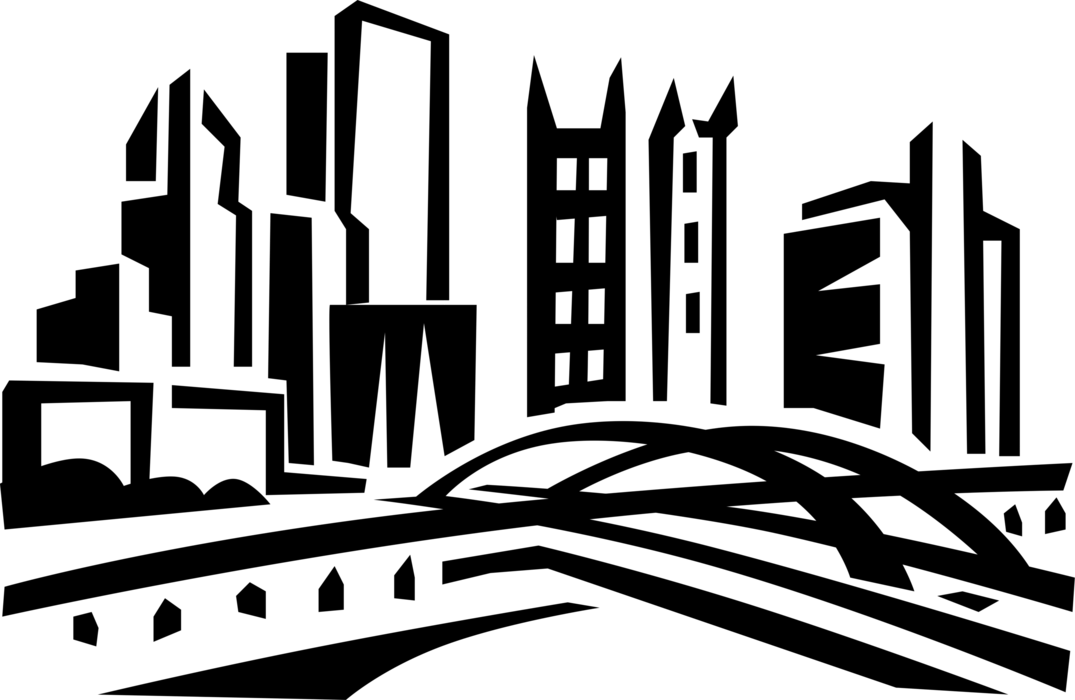 Vector Illustration of Pittsburgh Skyline Cityscape, Pennsylvania
