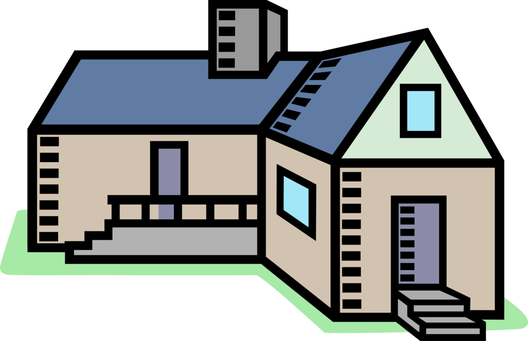 Vector Illustration of Family Home House Building