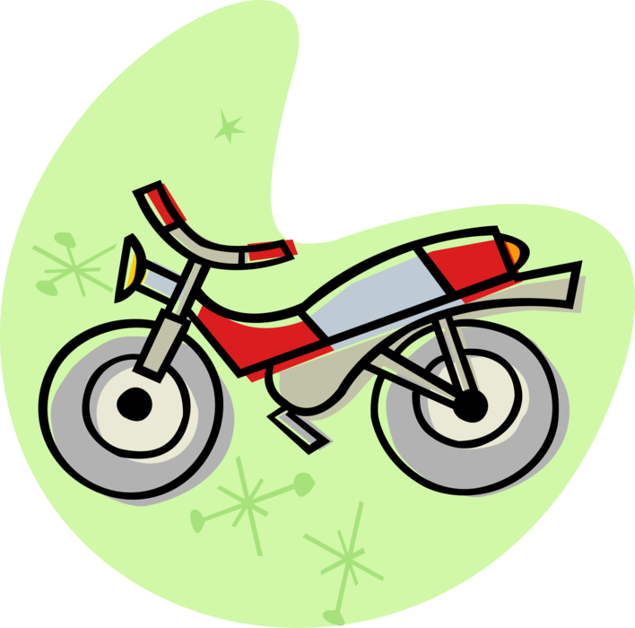 Vector Illustration of Motorcycle or Motorbike Motor Vehicle