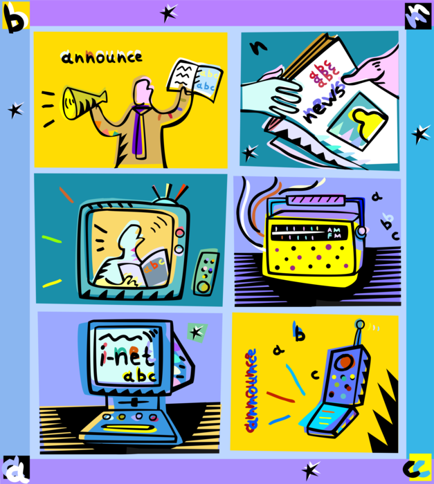 Vector Illustration of Communicating Announcements and Advertisements
