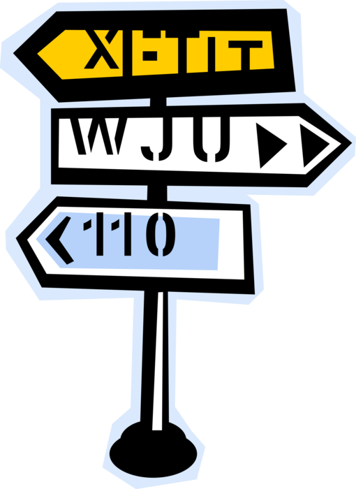 Vector Illustration of Direction Road Signs with Destinations