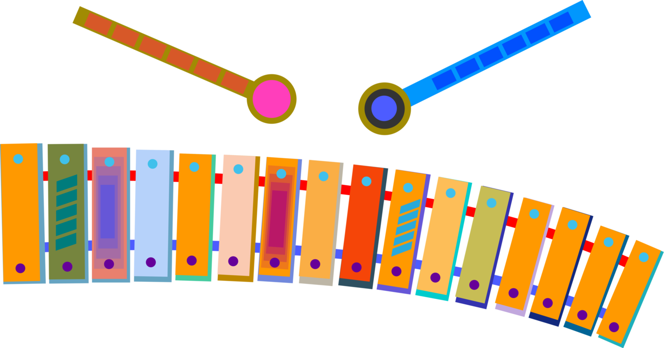 Vector Illustration of Xylophone Chromatic Musical Instrument