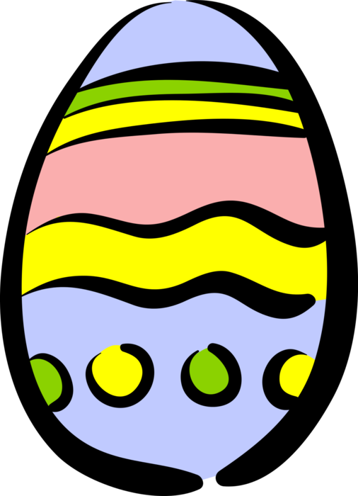 Vector Illustration of Colorful Decorated Easter or Paschal Egg
