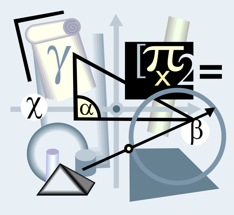 Vector Illustration of Mathematics Trigonometry and Geometry