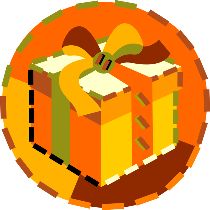 Vector Illustration of Special Occasion Gift Wrapped Present
