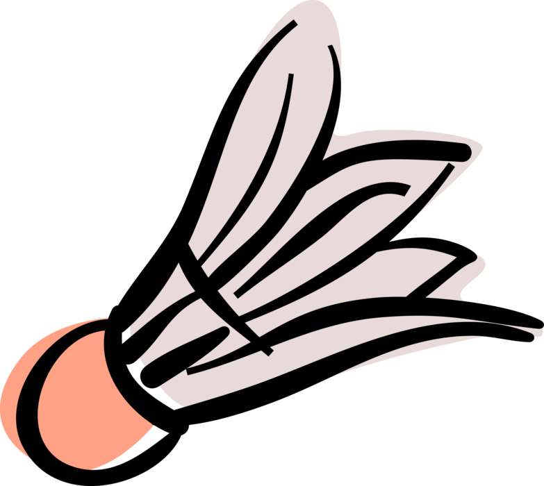 Vector Illustration of Sport of Badminton Shuttlecock Birdie High-Drag Projectile
