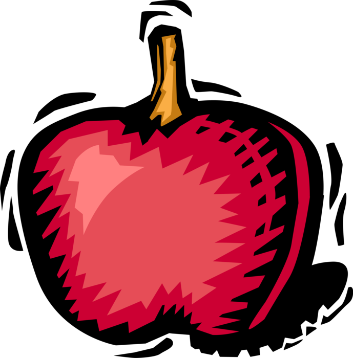 Vector Illustration of Pomaceous Food Fruit Apple