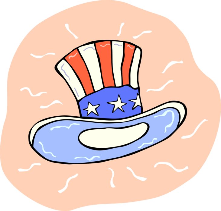 Vector Illustration of National Personification of United States American Government Uncle Sam Hat