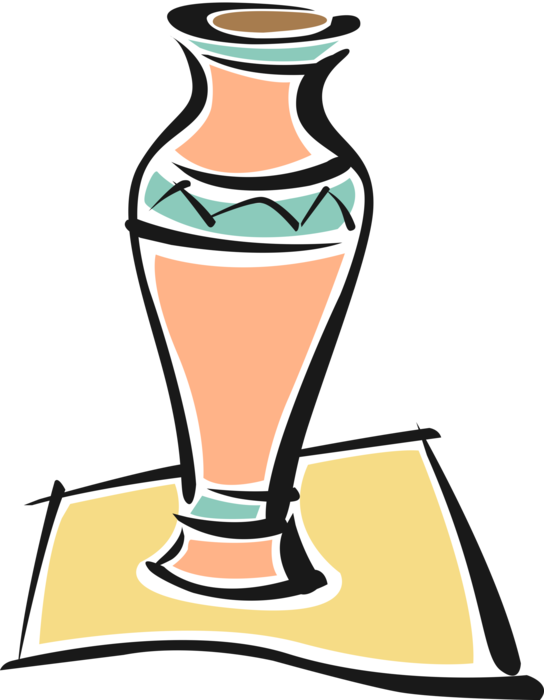 Vector Illustration of Decorative Flower Vase
