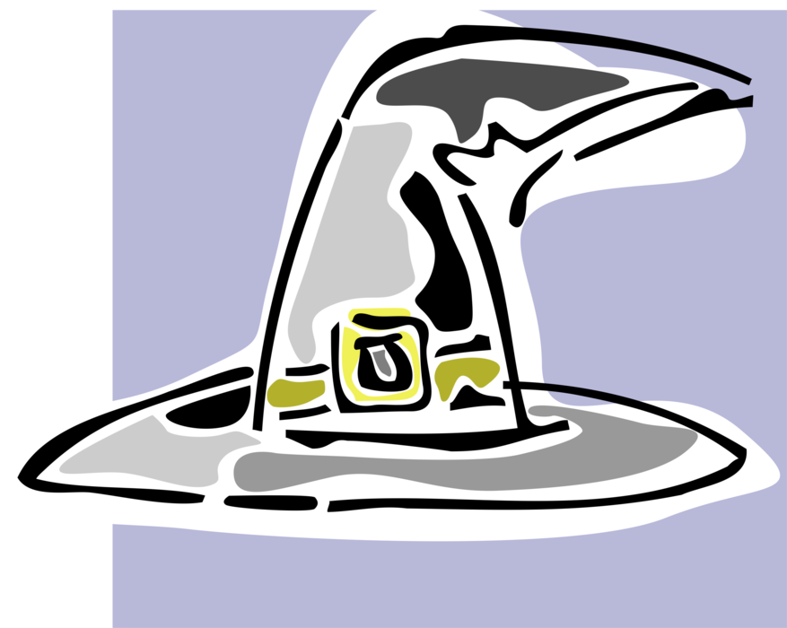Vector Illustration of Halloween Sorceress Witch's Hat