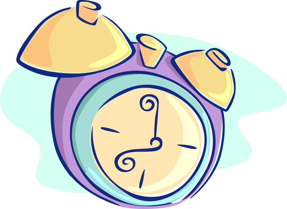 Vector Illustration of Alarm Clock Rings For Wake-Up Call