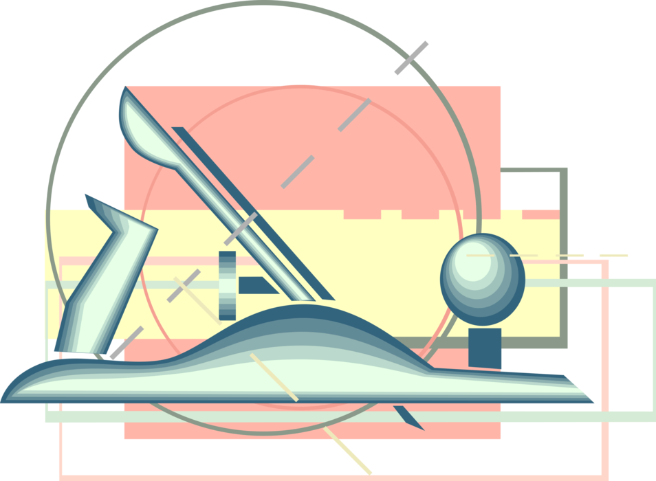 Vector Illustration of Hand Wood Planer Tool